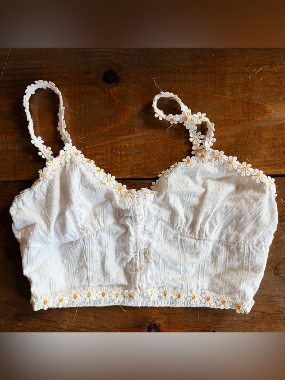 Forever 21 daisy crop top white S